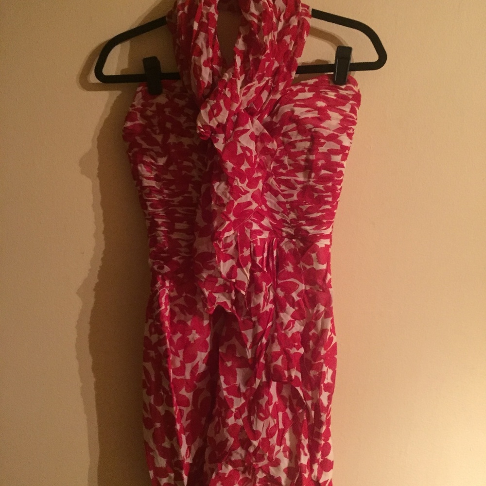 Designer Cocktail Dress with Matching Scarf
